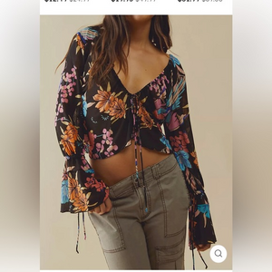 Free People‎ - Of Paradise Top in Black Combo small